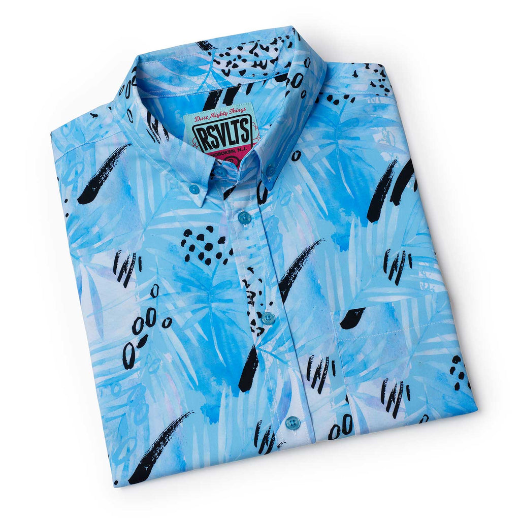 RSVLTS Blueberry Bomb Blast KUNUFLEX Short Sleeve Shirt in Blue — detail 11