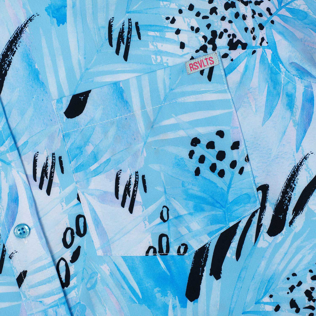 RSVLTS Blueberry Bomb Blast KUNUFLEX Short Sleeve Shirt in Blue — detail 5
