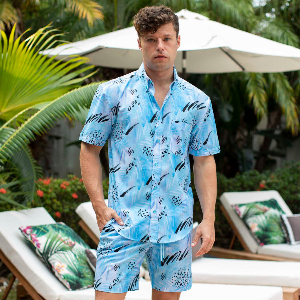 RSVLTS Blueberry Bomb Blast KUNUFLEX Short Sleeve Shirt in Blue — detail 9