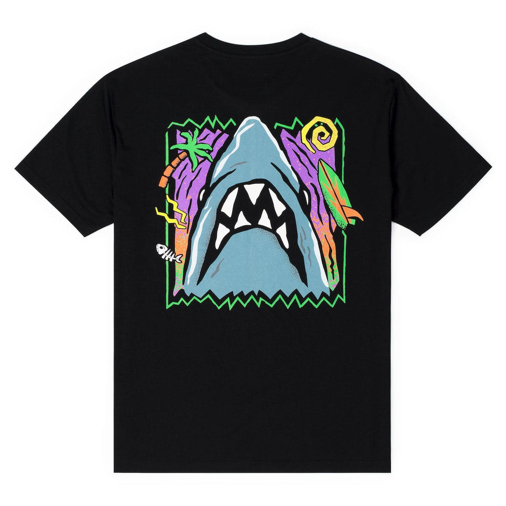 RSVLTS Sun. Surf. Shark. Crewneck Tee in Black — detail 3