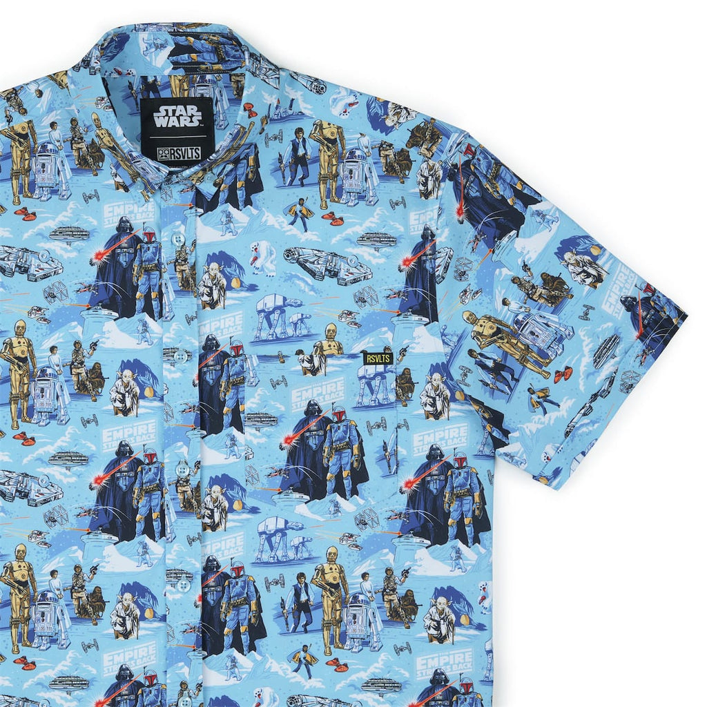 RSVLTS Sweet Dreams, Rebels! KUNUFLEX Short Sleeve Shirt in Blue — front view