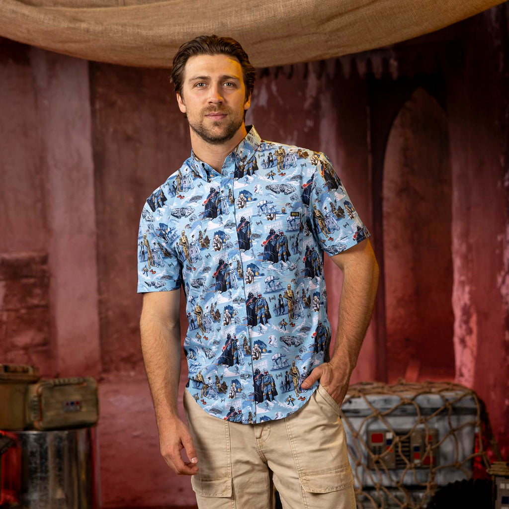 RSVLTS Sweet Dreams, Rebels! KUNUFLEX Short Sleeve Shirt in Blue — detail 4