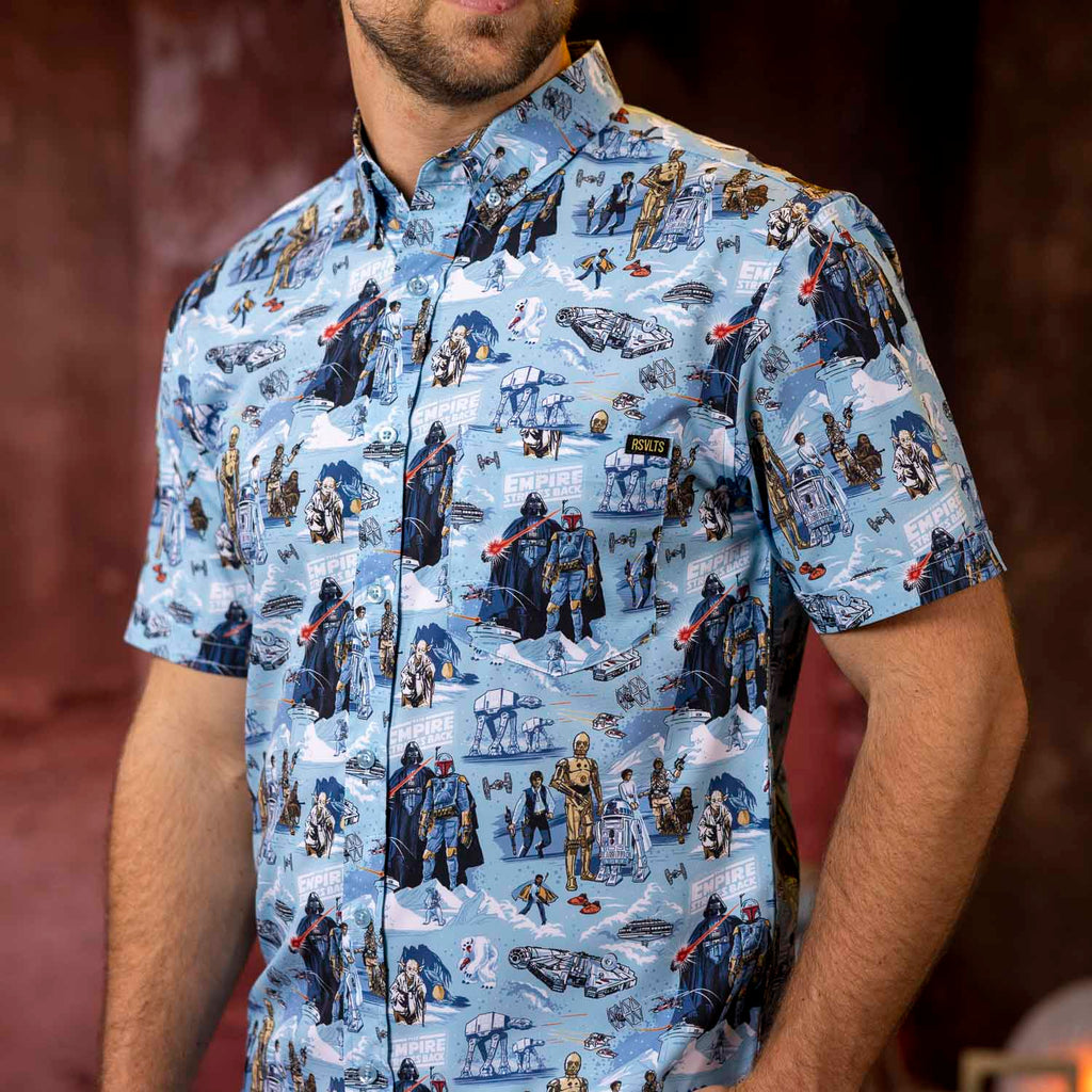 RSVLTS Sweet Dreams, Rebels! KUNUFLEX Short Sleeve Shirt in Blue — detail 6