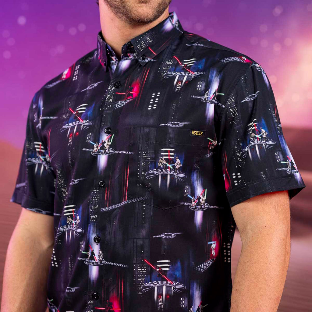 RSVLTS We'll Handle This KUNUFLEX Short Sleeve Shirt in Black — front view