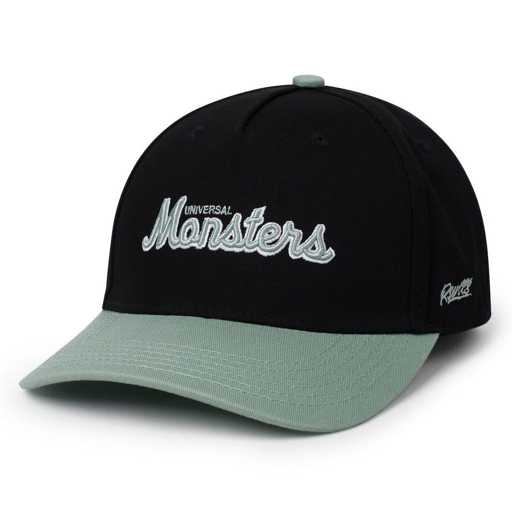 RSVLTS The Scream Team 5-Panel Curved Brim Hat in Black — front view