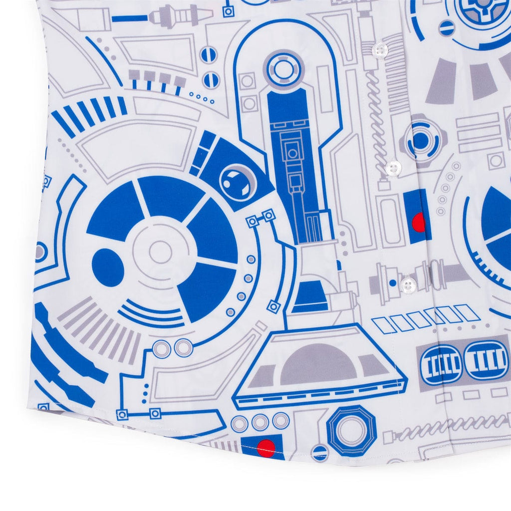 RSVLTS R2 Deconstructed Women's KUNUFLEX Short Sleeve Shirt in Blue — detail 6