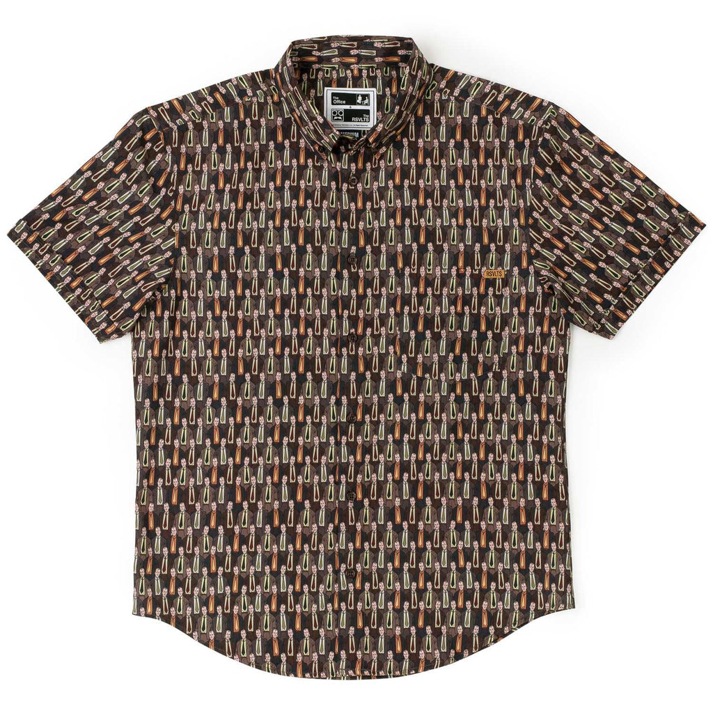 RSVLTS Octoby KUNUFLEX Short Sleeve Shirt in Brown — detail 3
