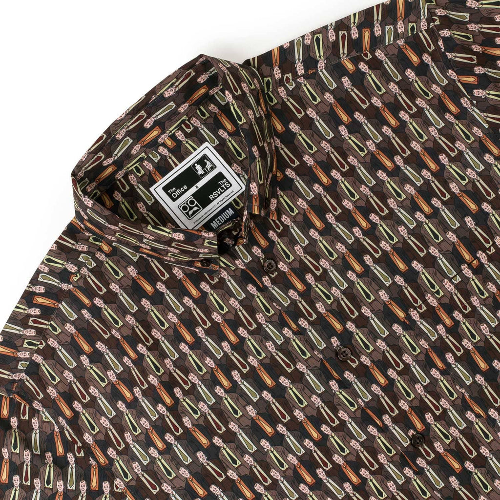 RSVLTS Octoby KUNUFLEX Short Sleeve Shirt in Brown — detail 4