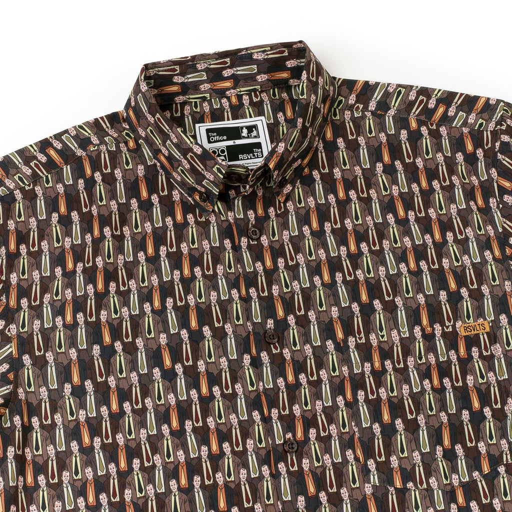 RSVLTS Octoby KUNUFLEX Short Sleeve Shirt in Brown — detail 7
