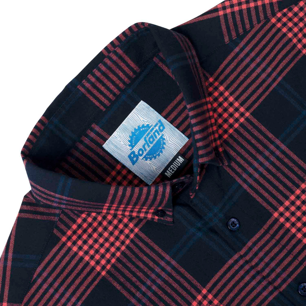 RSVLTS Plaidzz Michael Michaels BorlandFlex Long Sleeve Flannel in Red — detail 3