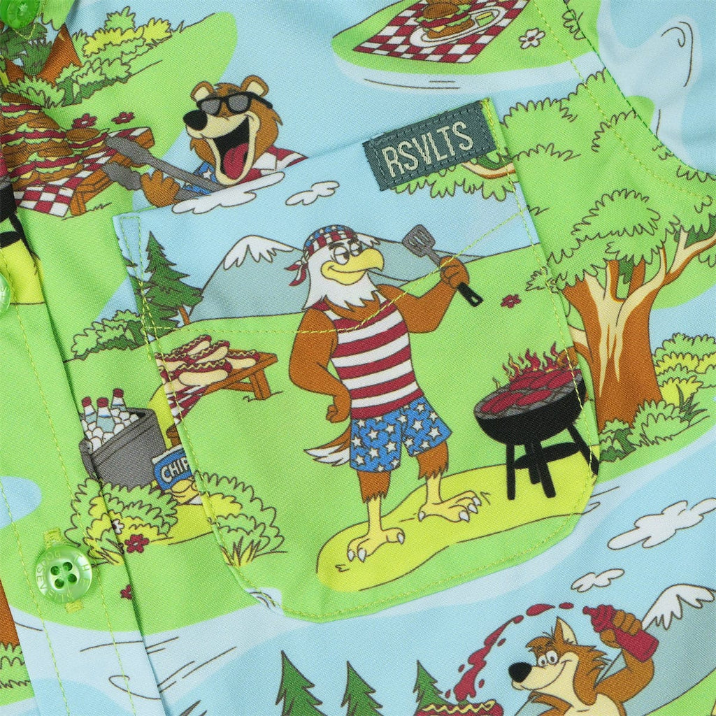 RSVLTS Forest Fourth Preschool KUNUFLEX Short Sleeve Shirt in Green — detail 3