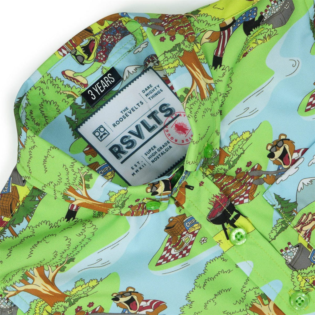 RSVLTS Forest Fourth Preschool KUNUFLEX Short Sleeve Shirt in Green — detail 4