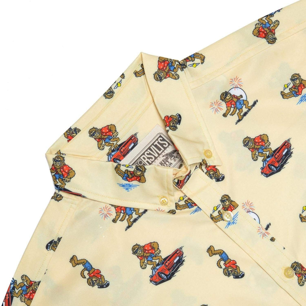 RSVLTS Werewolf In America KUNUFLEX Short Sleeve Shirt in Yellow — detail 5