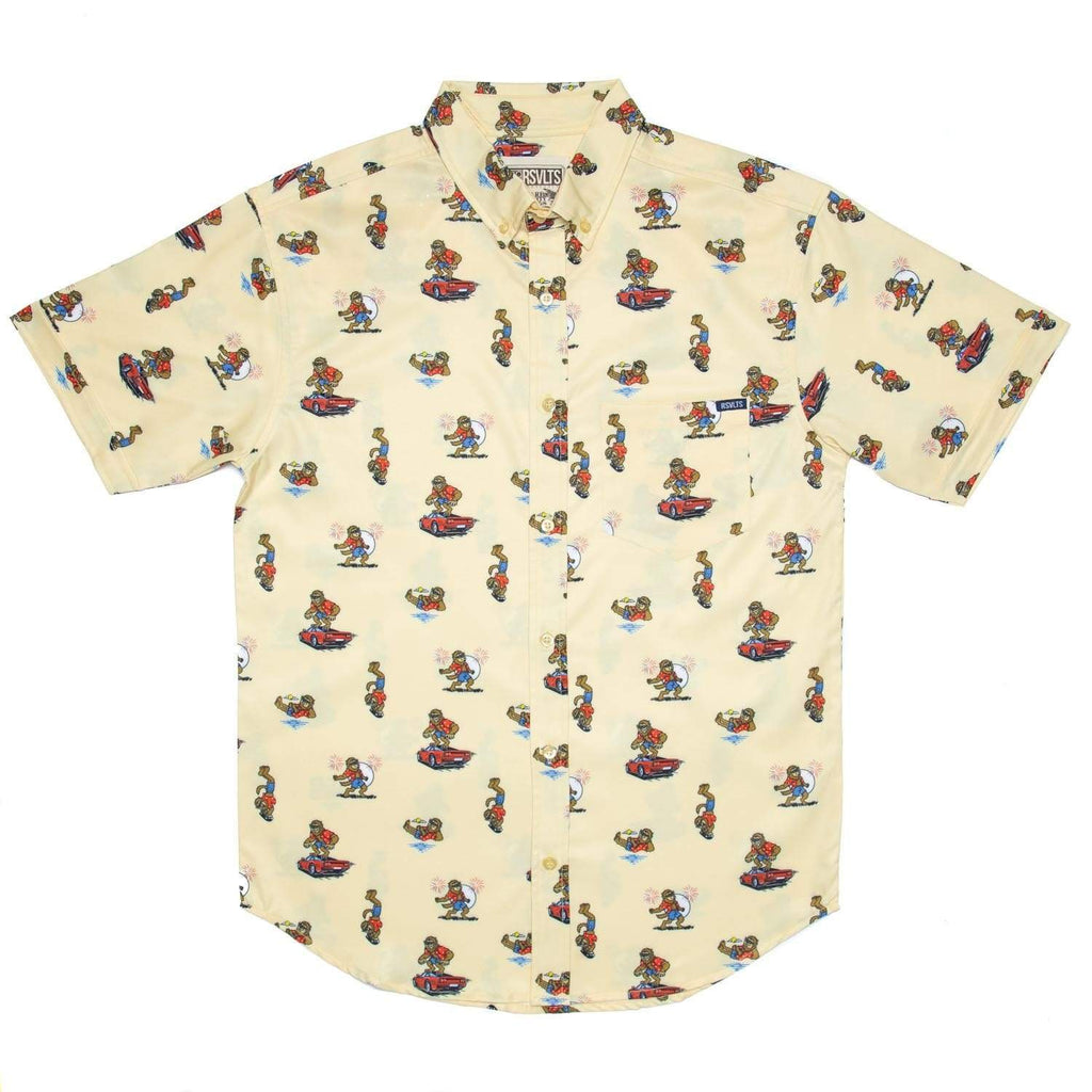 RSVLTS Werewolf In America KUNUFLEX Short Sleeve Shirt in Yellow — detail 2