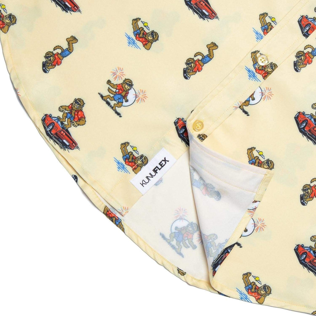RSVLTS Werewolf In America KUNUFLEX Short Sleeve Shirt in Yellow — detail 8