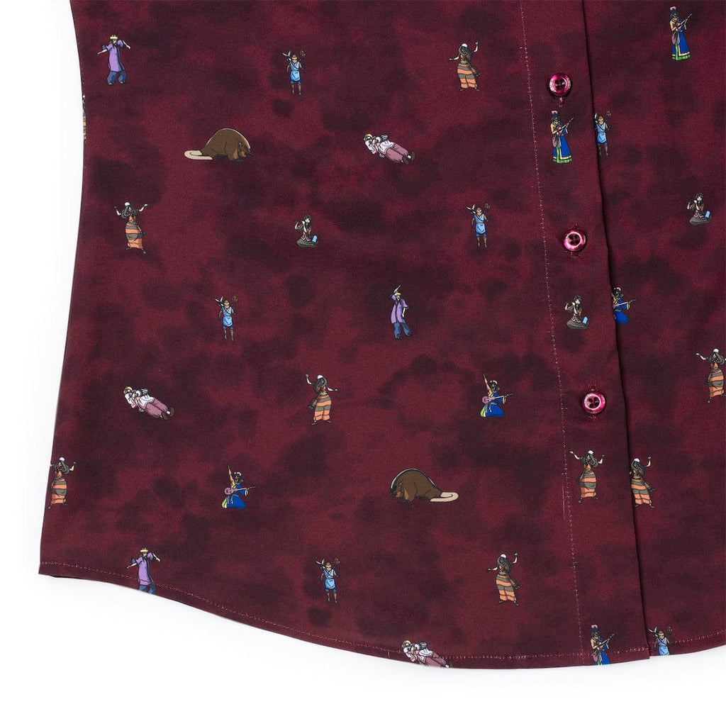 RSVLTS SECRET TUNNELLLLLL Women's KUNUFLEX Short Sleeve Shirt in Red — detail 6