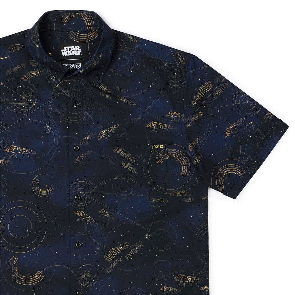 RSVLTS Purrgil KUNUFLEX Short Sleeve Shirt in Black — front view
