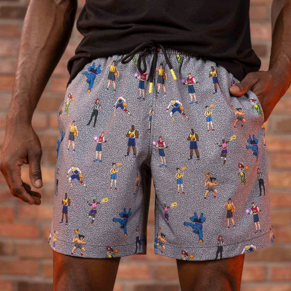 RSVLTS Remember, No Powers! Hybrid Shorts in Gray — detail 4