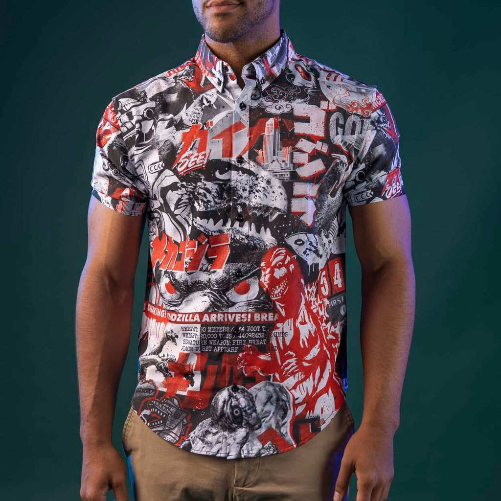 RSVLTS King of the Monsters KUNUFLEX Short Sleeve Shirt in Black — detail 6