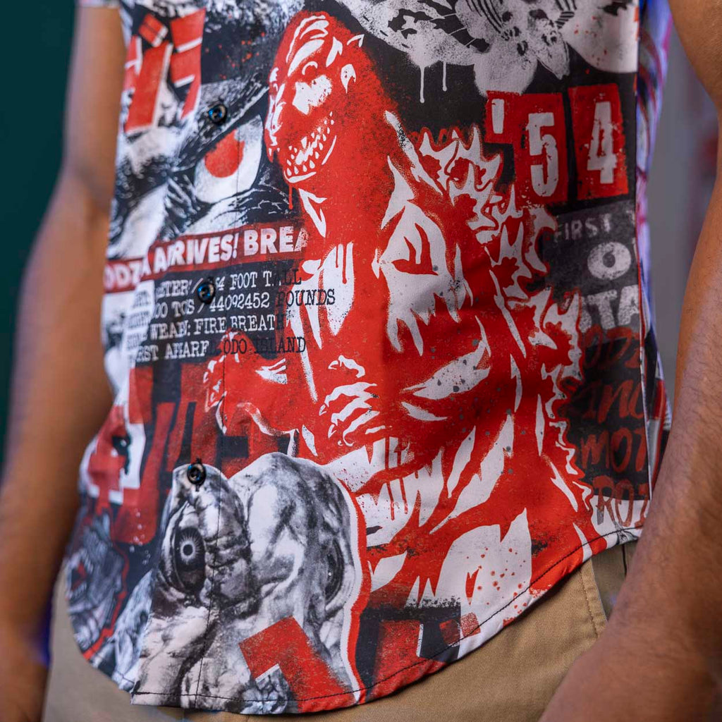 RSVLTS King of the Monsters KUNUFLEX Short Sleeve Shirt in Black — detail 8