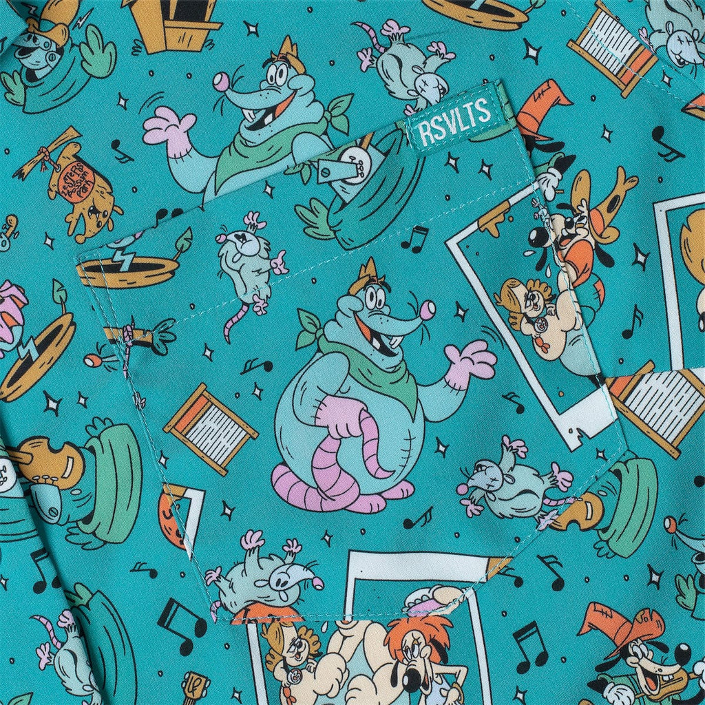 RSVLTS Lester’s Possum Park Women's KUNUFLEX Short Sleeve Shirt in Green — detail 7