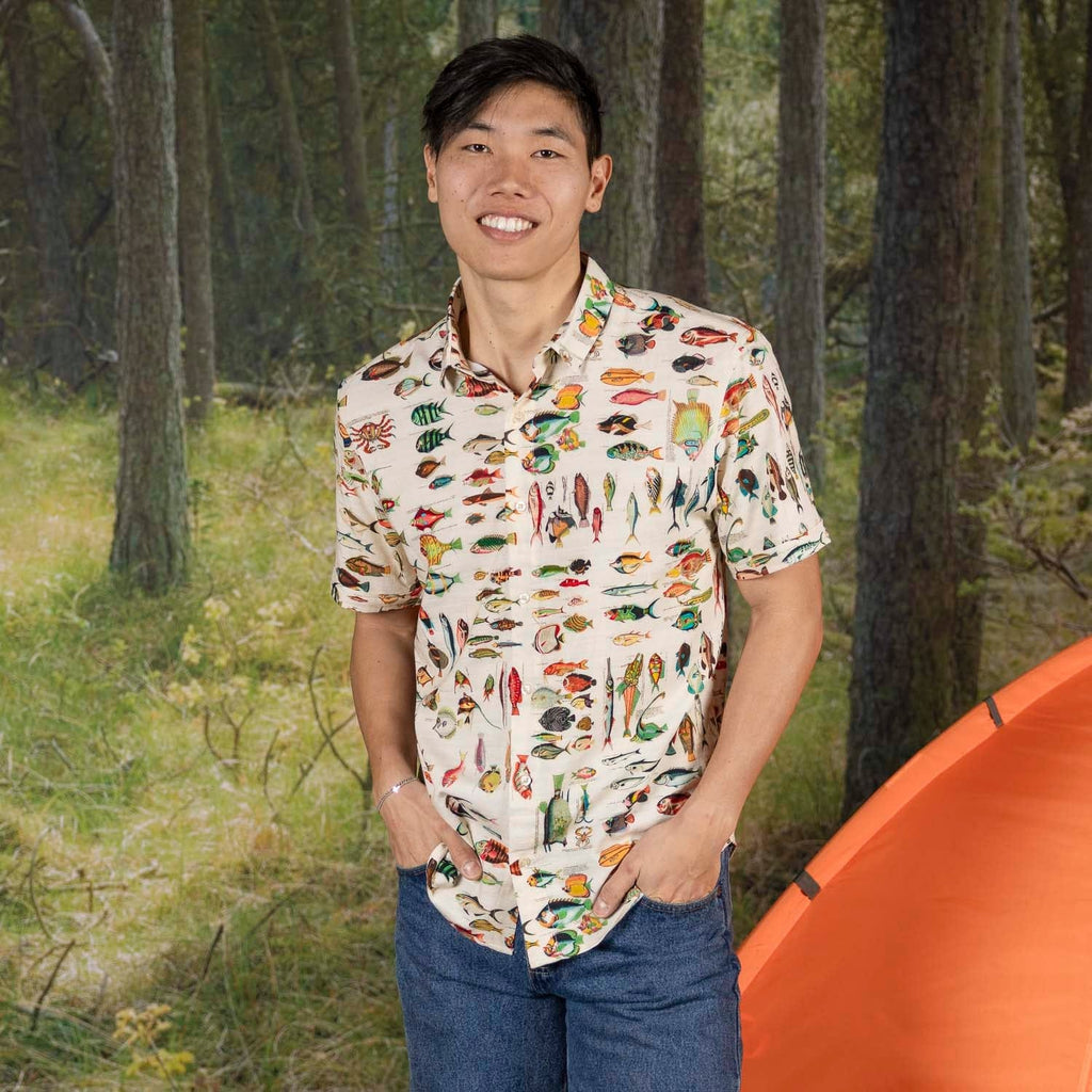 RSVLTS Fantastical Fish Bamboo Short Sleeve Shirt in Multicolor — detail 5