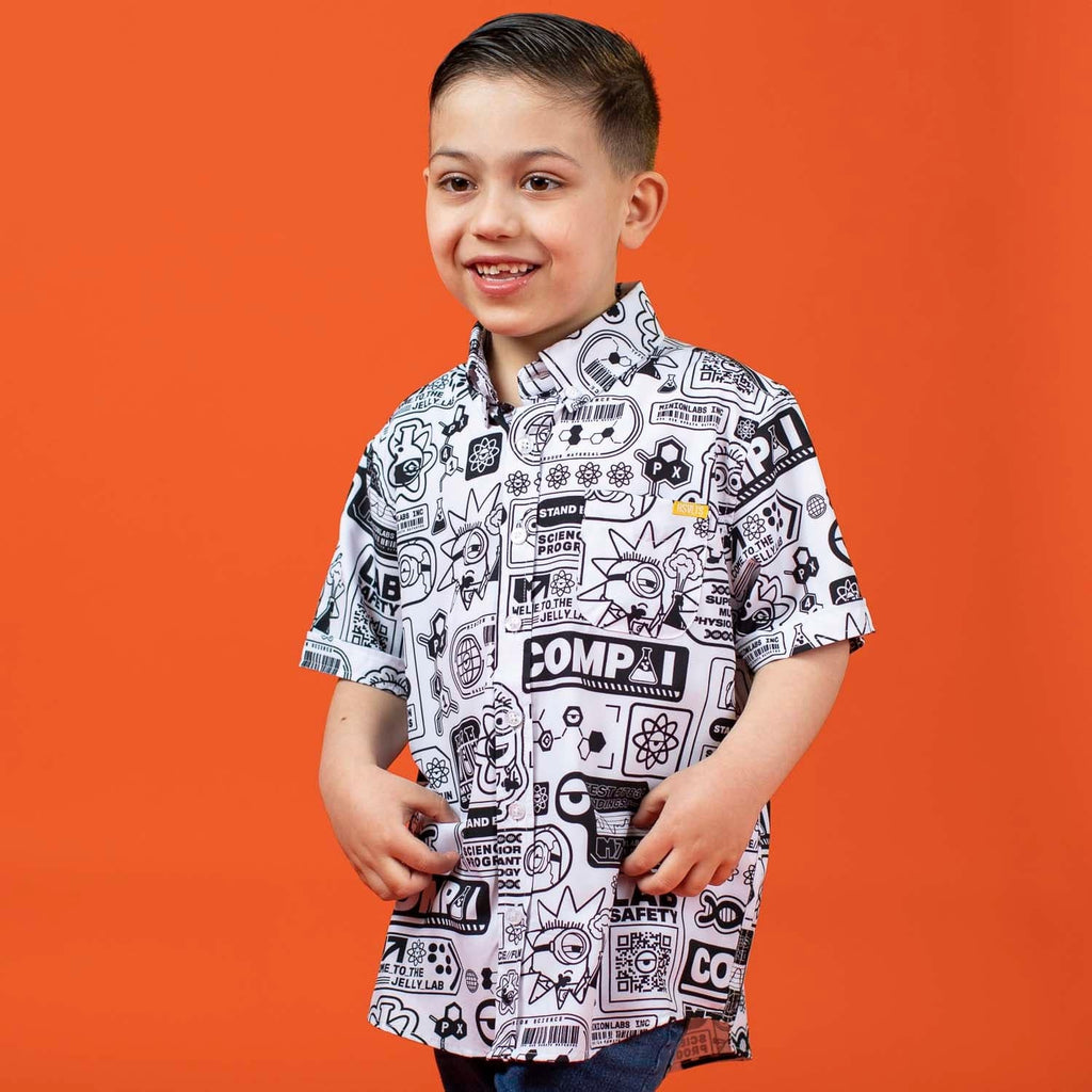 RSVLTS Zero Days Without Accident Youth KUNUFLEX Short Sleeve Shirt in Black — front view