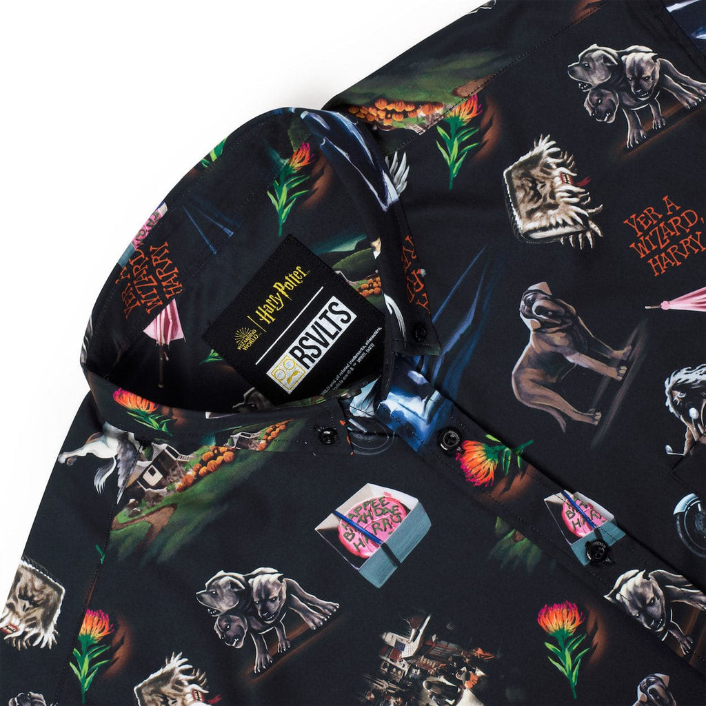 RSVLTS Yer A Wizard, Harry KUNUFLEX Short Sleeve Shirt in Black — detail 6