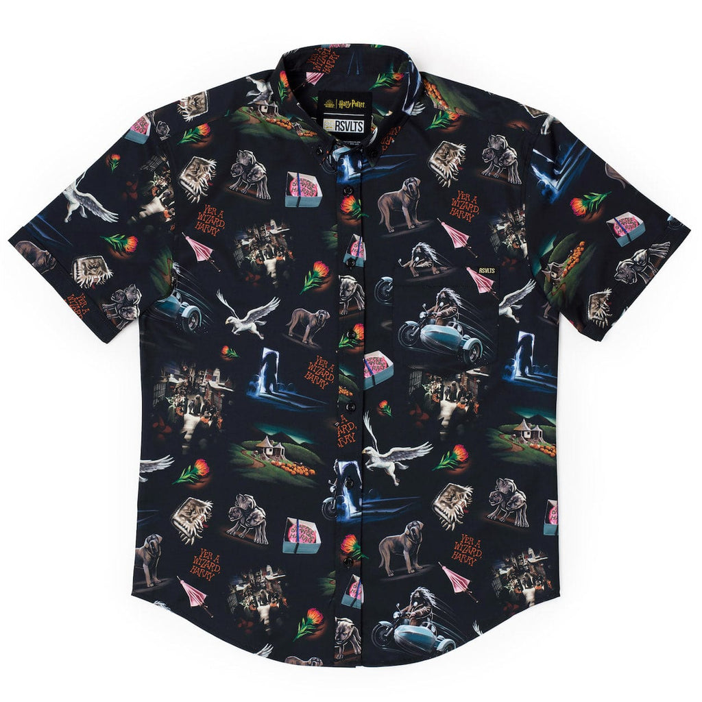 RSVLTS Yer A Wizard, Harry KUNUFLEX Short Sleeve Shirt in Black — detail 3