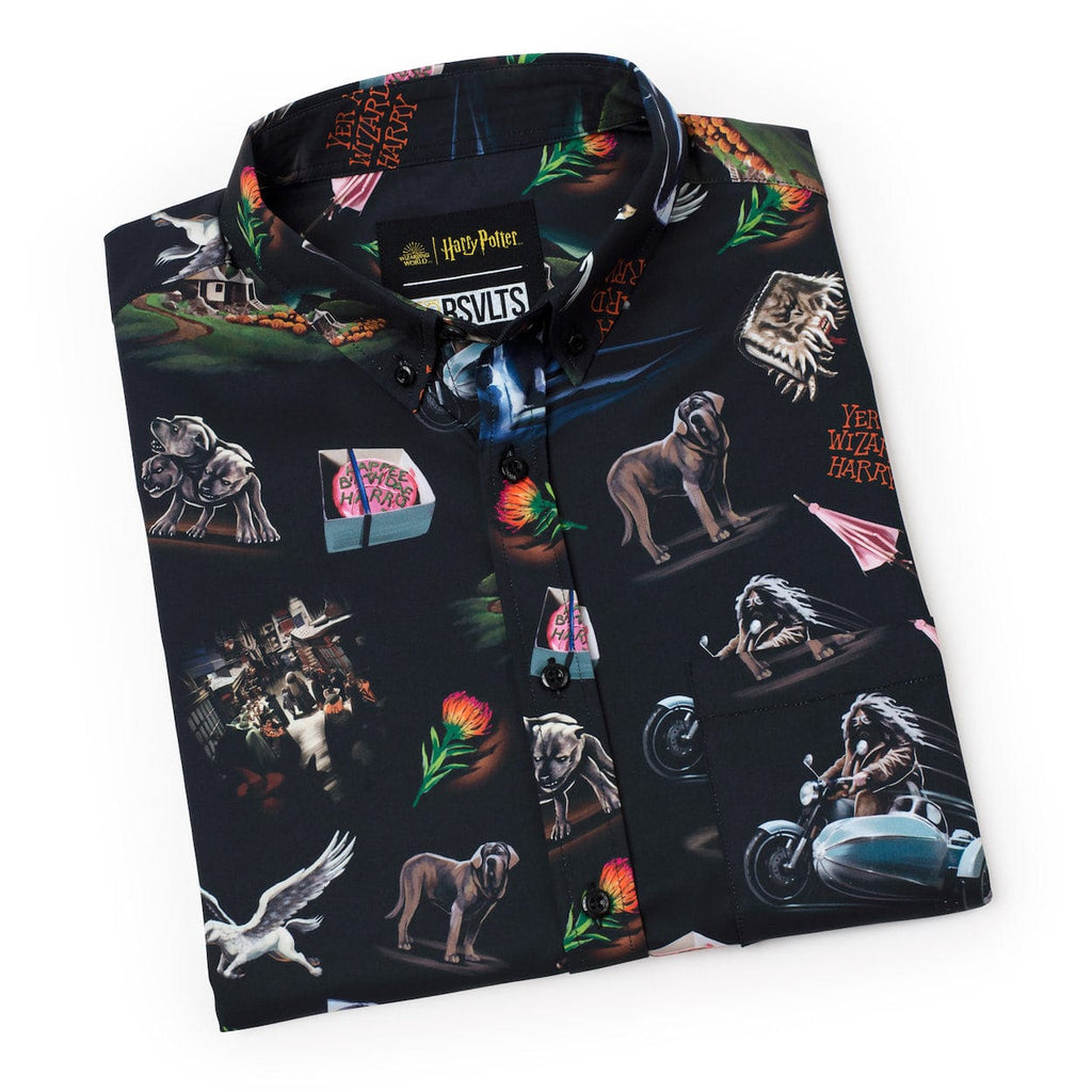 RSVLTS Yer A Wizard, Harry KUNUFLEX Short Sleeve Shirt in Black — detail 8