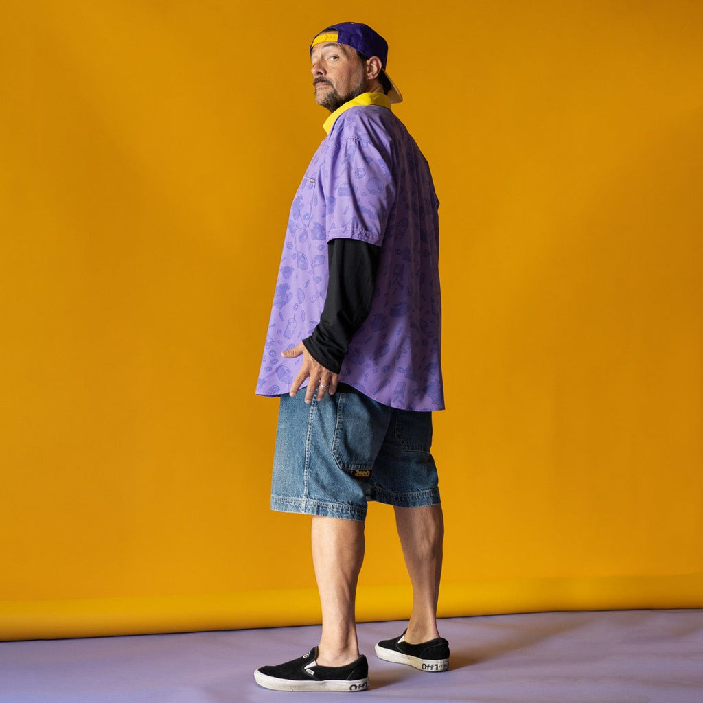 RSVLTS Mooby’s KUNUFLEX Short Sleeve Shirt in Purple — detail 5