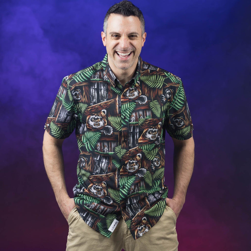 RSVLTS Welcome to the Forest Moon KUNUFLEX Short Sleeve Shirt in Brown — detail 10