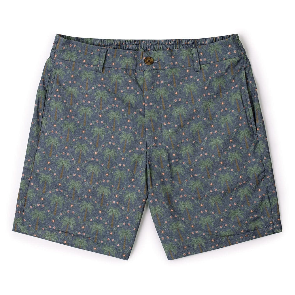 RSVLTS Keep Palm Bamboo Resort Shorts in Green — front view