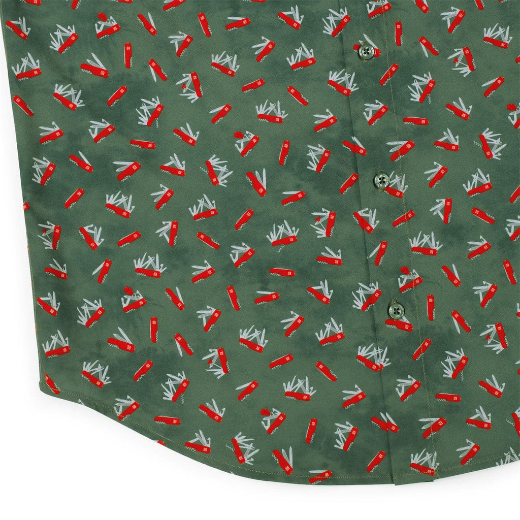 RSVLTS Knives Out KUNUFLEX Short Sleeve Shirt in Green — detail 8
