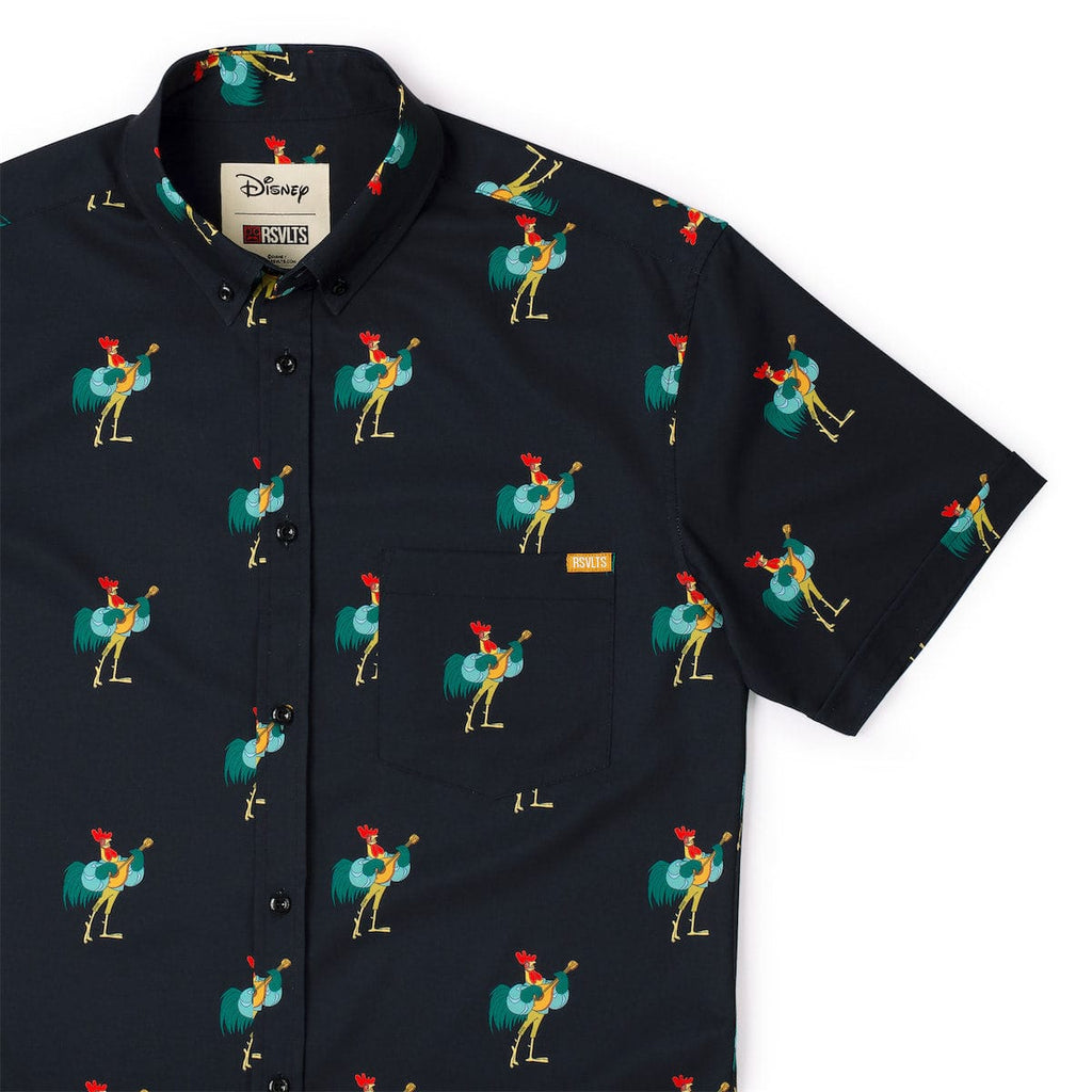 RSVLTS Oo-De-Lally KUNUFLEX Short Sleeve Shirt in Black — front view