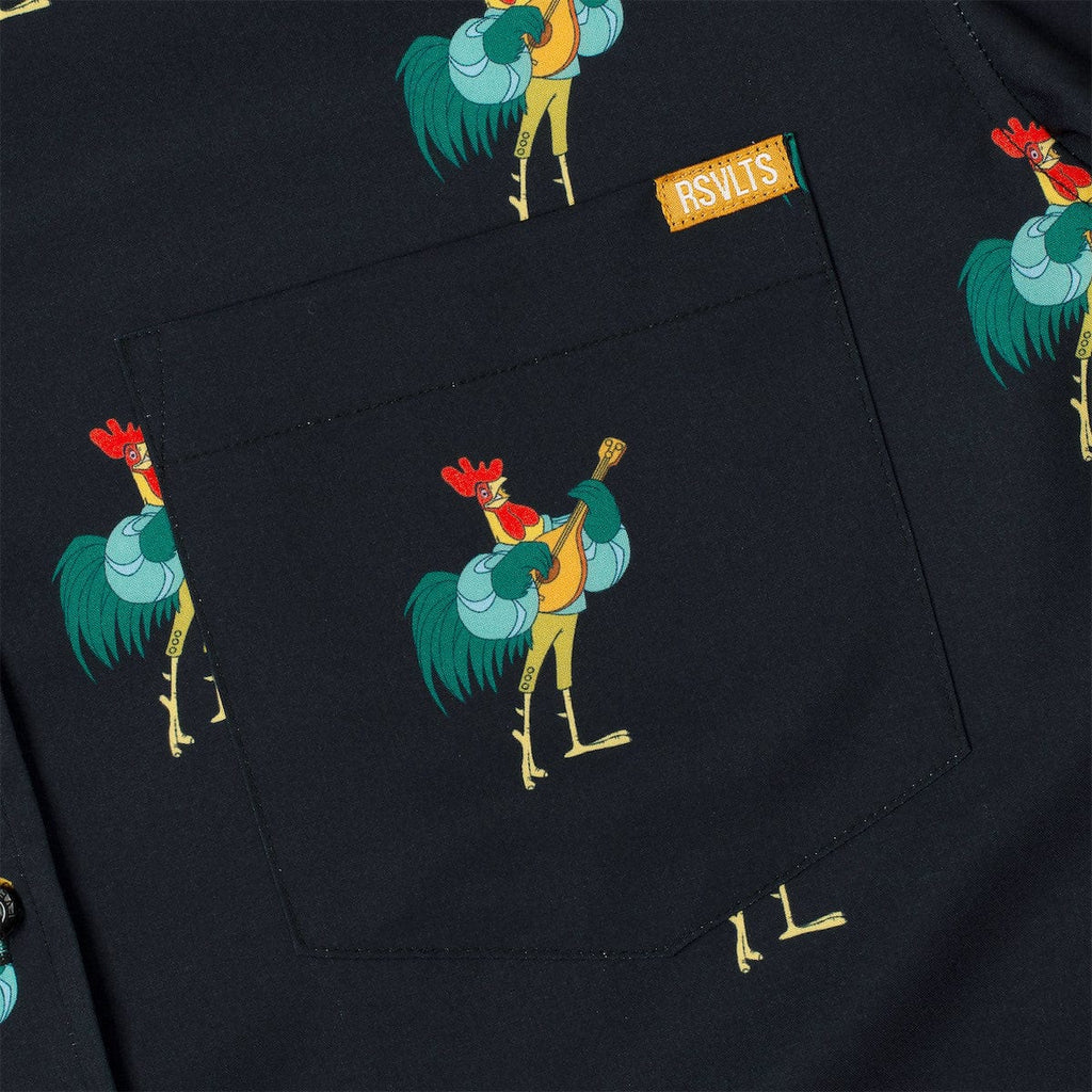 RSVLTS Oo-De-Lally KUNUFLEX Short Sleeve Shirt in Black — detail 8