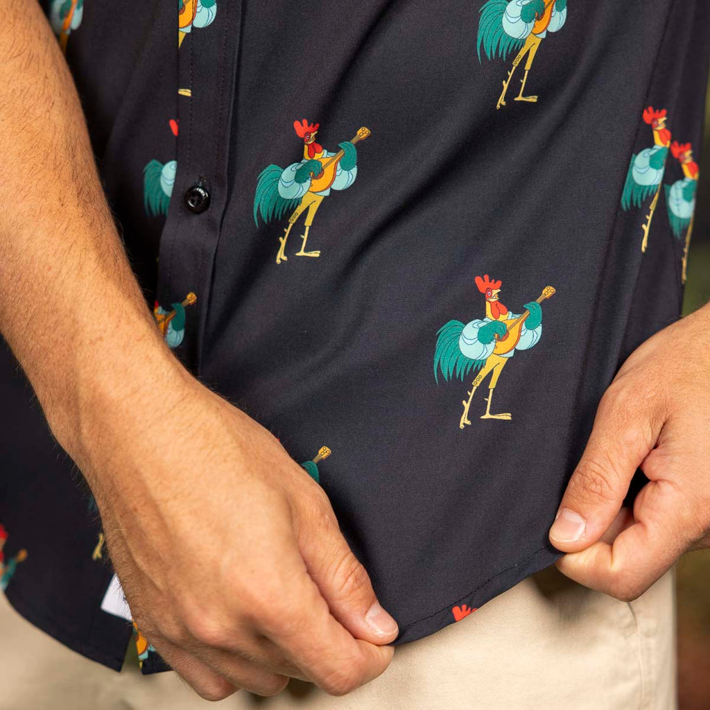 RSVLTS Oo-De-Lally KUNUFLEX Short Sleeve Shirt in Black — detail 9
