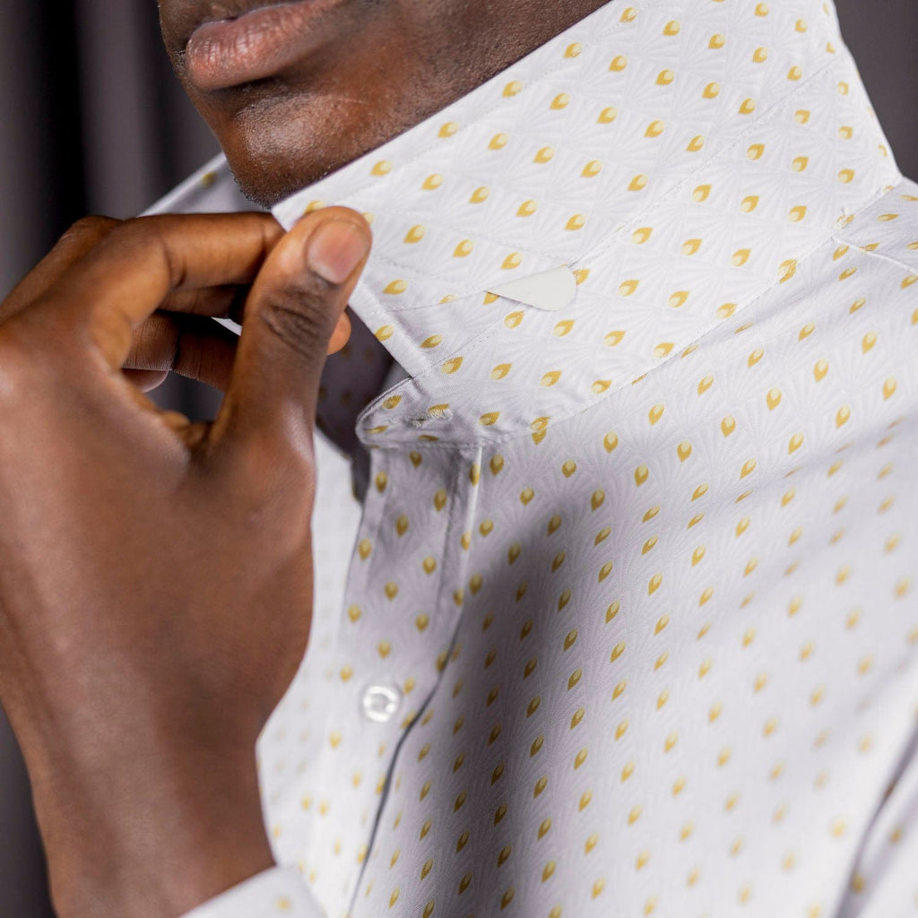 RSVLTS Opening Night Good Looks KUNUFLEX Dress Shirt in White — detail 9