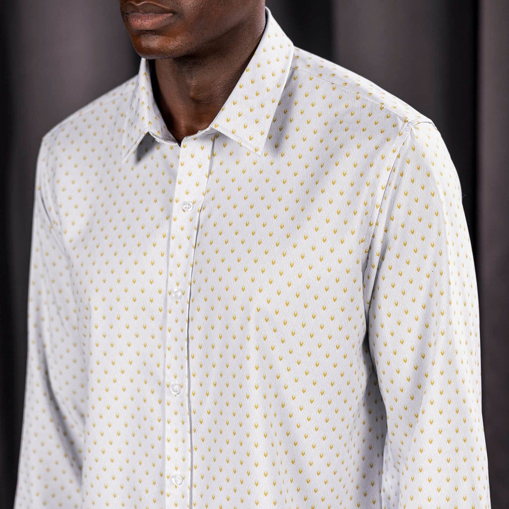 RSVLTS Opening Night Good Looks KUNUFLEX Dress Shirt in White — front view