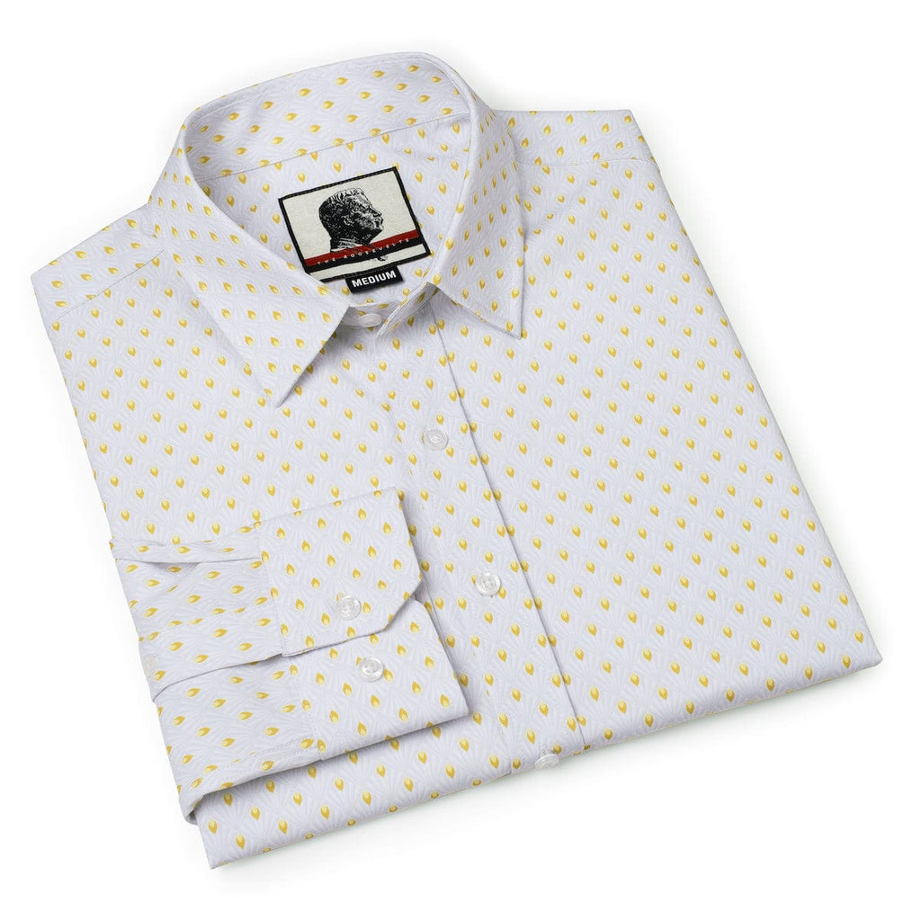 RSVLTS Opening Night Good Looks KUNUFLEX Dress Shirt in White — detail 13
