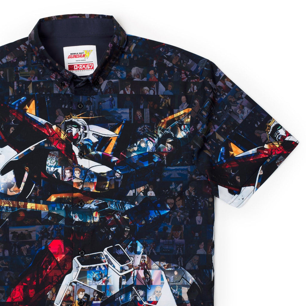 RSVLTS Gundam Wing KUNUFLEX Short Sleeve Shirt in Black — front view
