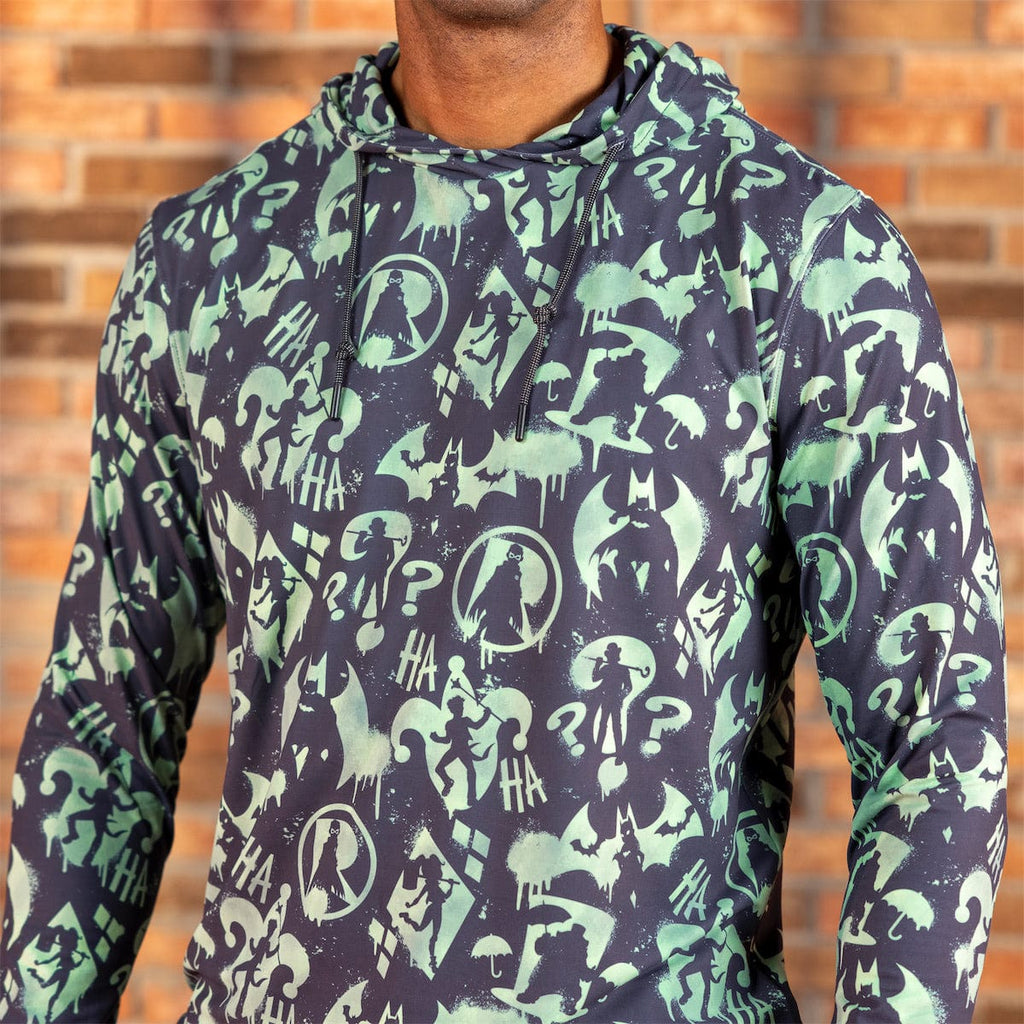 RSVLTS Gotham Graffiti Performance Hoodie in Black — front view