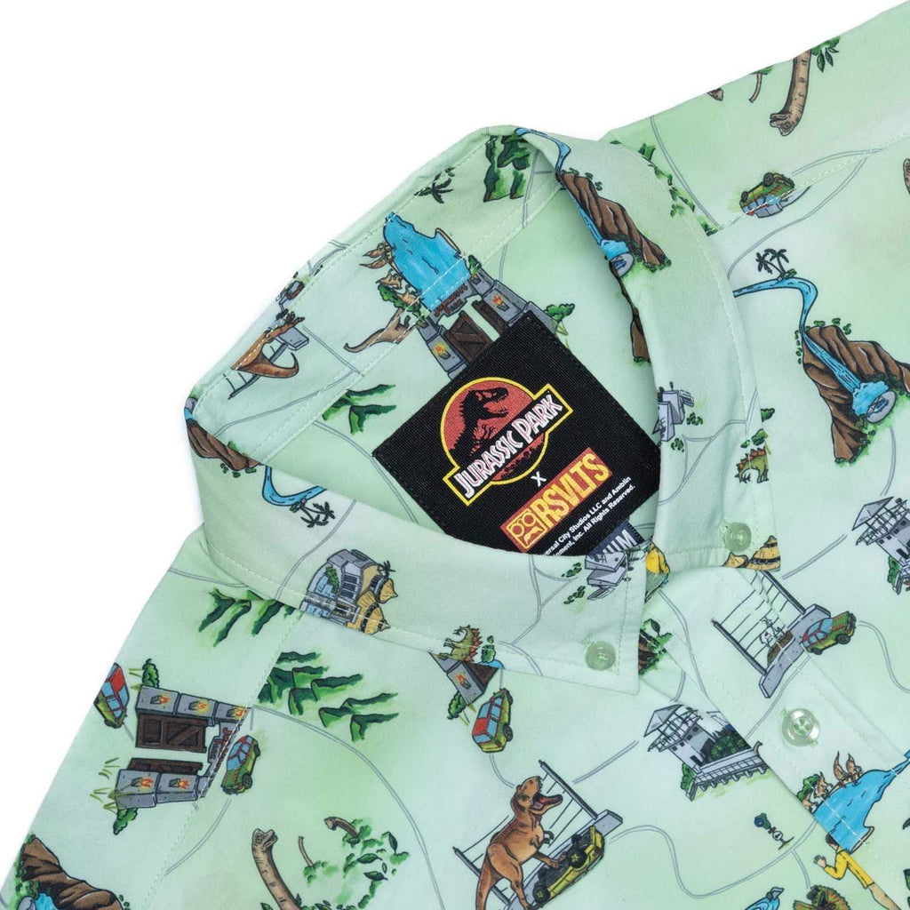 RSVLTS Park Map KUNUFLEX Short Sleeve Shirt in Green — detail 7