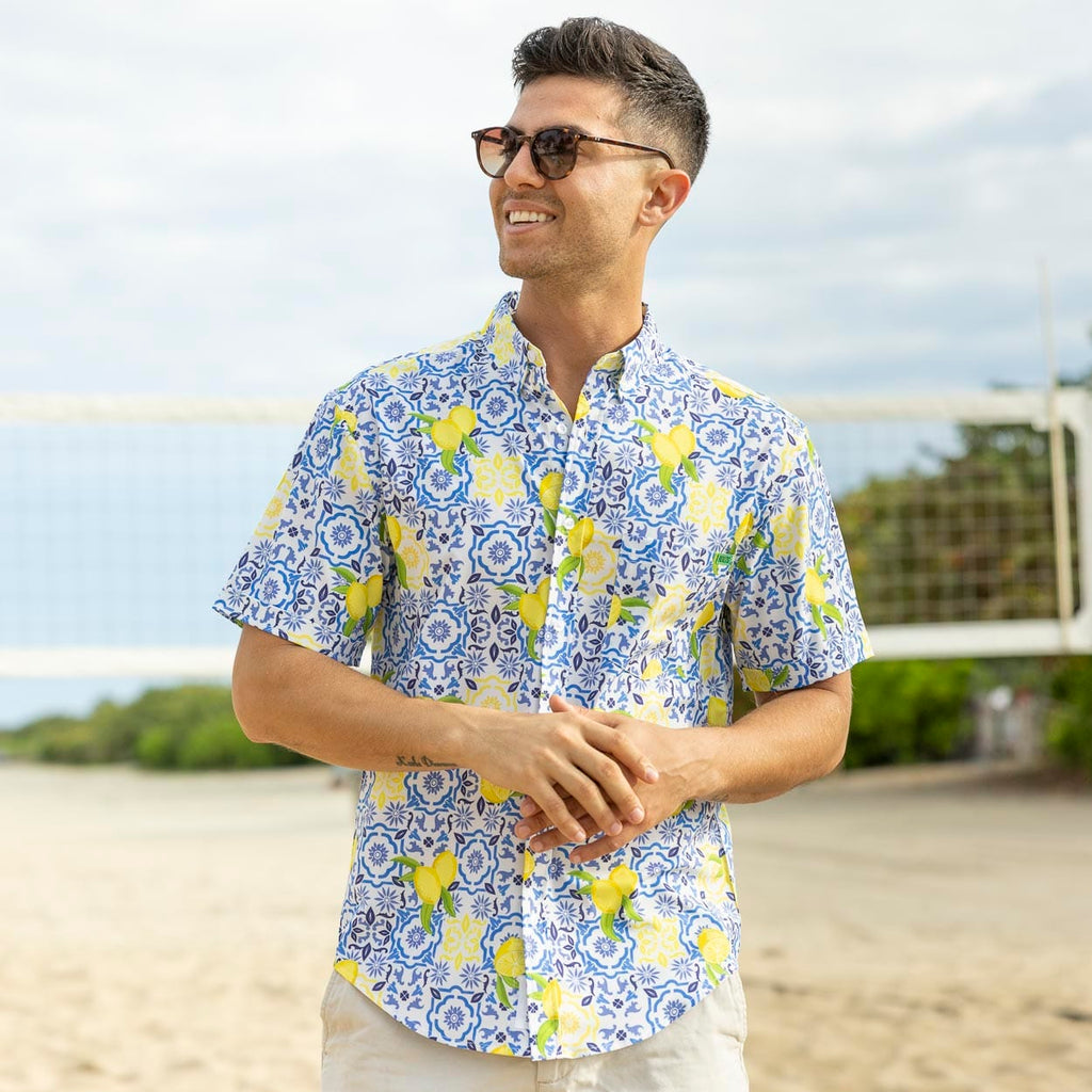 RSVLTS Amalfi Coast KUNUFLEX Short Sleeve Shirt in White — detail 2