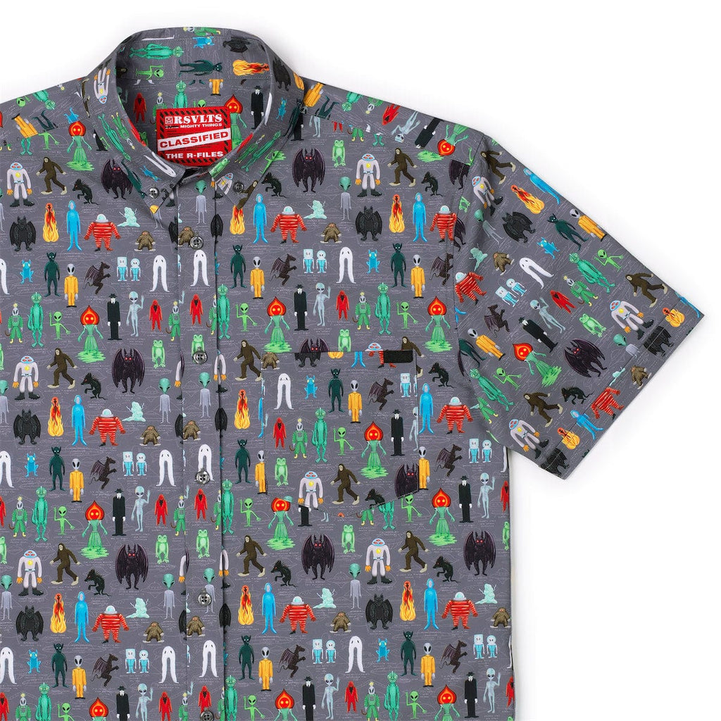 RSVLTS I Want to Believe KUNUFLEX Short Sleeve Shirt in Gray — front view