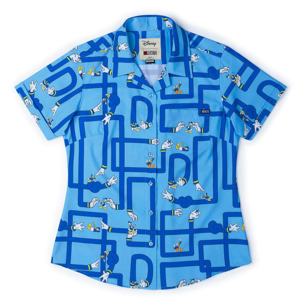 RSVLTS Out on a Limb Women's KUNUFLEX Short Sleeve Shirt in Blue — detail 4