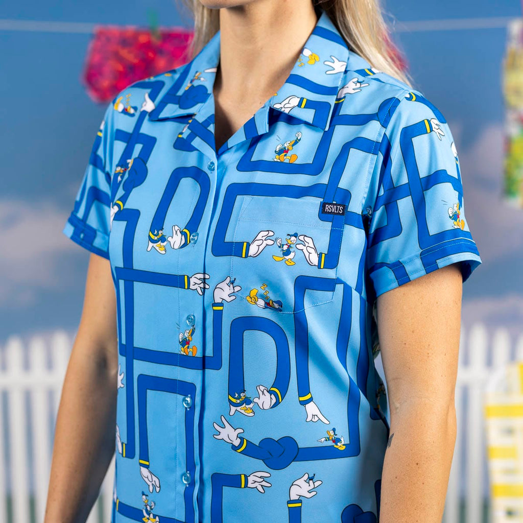 RSVLTS Out on a Limb Women's KUNUFLEX Short Sleeve Shirt in Blue — detail 5