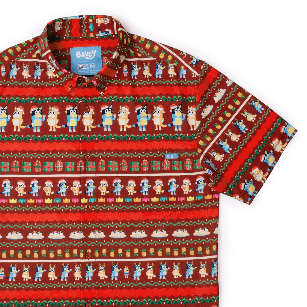 RSVLTS Here’s To Bartleby KUNUFLEX Short Sleeve Shirt in Red — front view