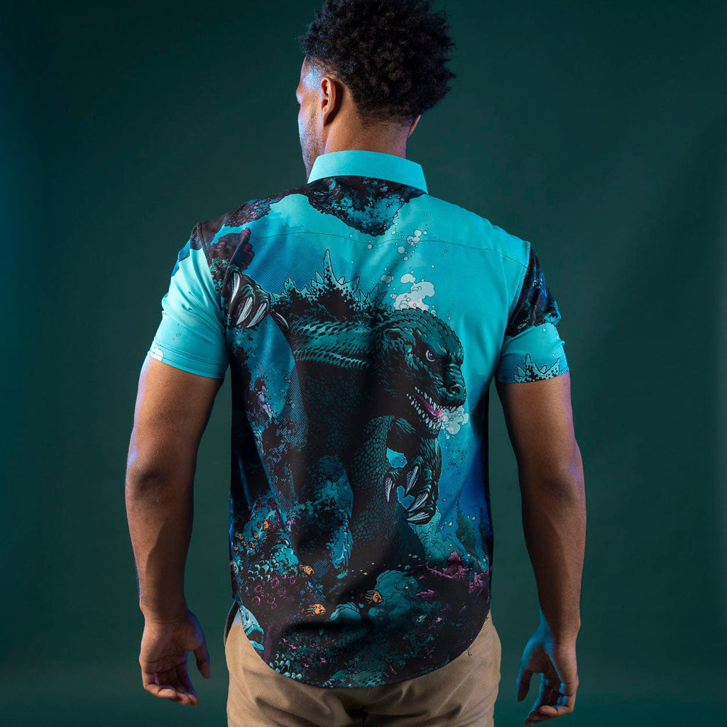 RSVLTS From the Depths KUNUFLEX Short Sleeve Shirt in Blue — detail 5
