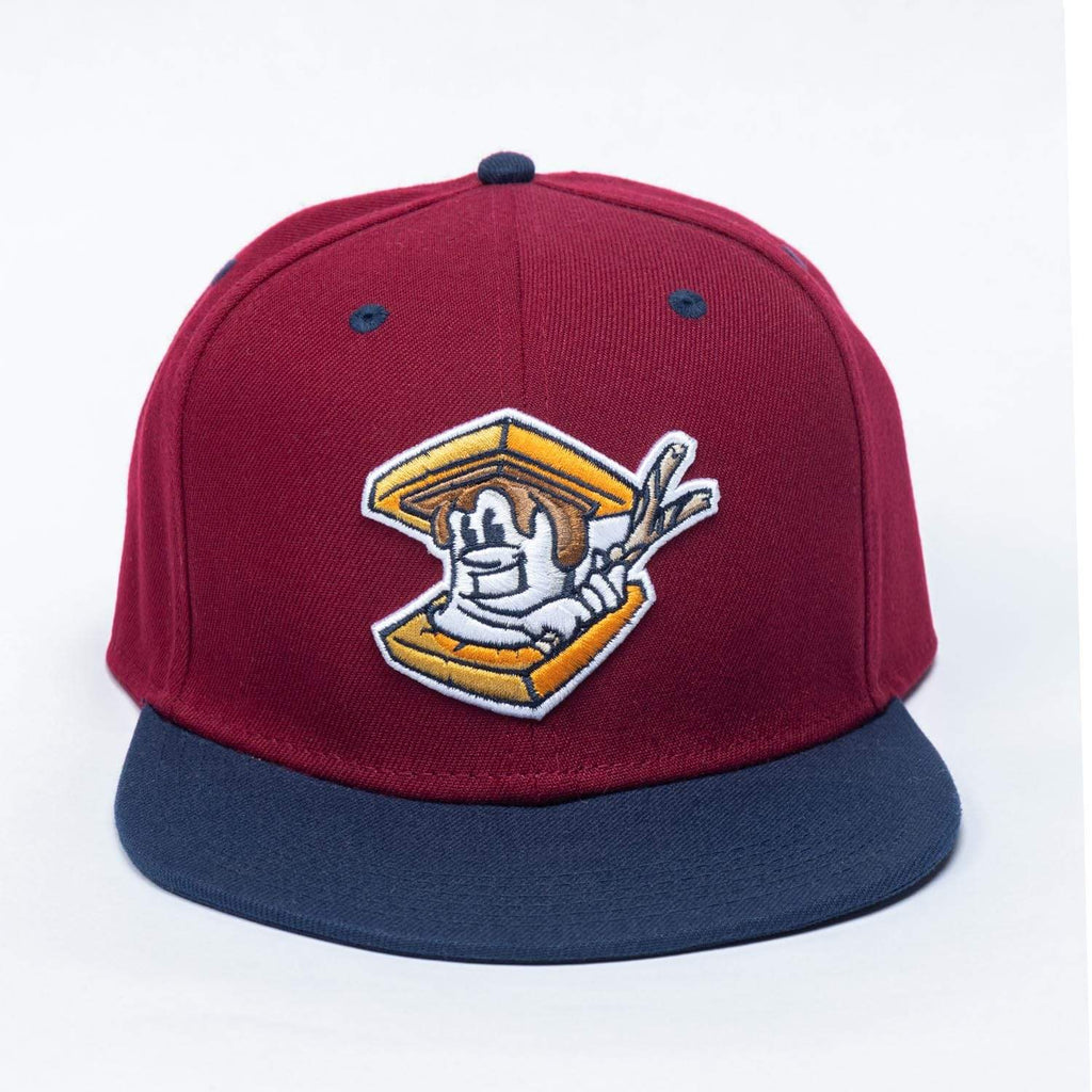 RSVLTS Hamilton City S’mores Snapback Hat in Red — front view